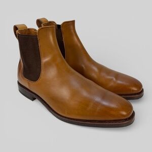Allen Edmonds Liverpool Chelsea Boots Mens Pull On Ankle Brown Tan Leather Sz 9D